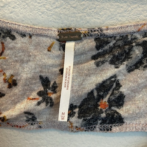 Free People Floral Draped Open Back Tank Size Medium - Picture 4 of 9